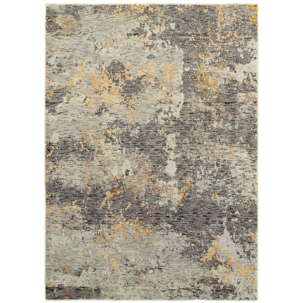 Evolution 8025B Grey/ Gold Indoor Area Rug - 6'7" x 9'6"