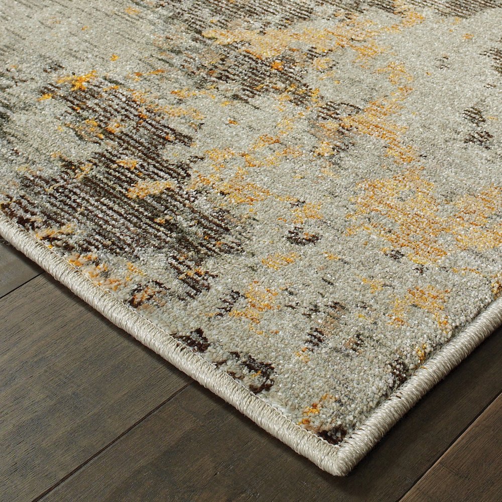 Evolution 8025B Grey/ Gold Indoor Area Rug - 7'10" x 10'10"