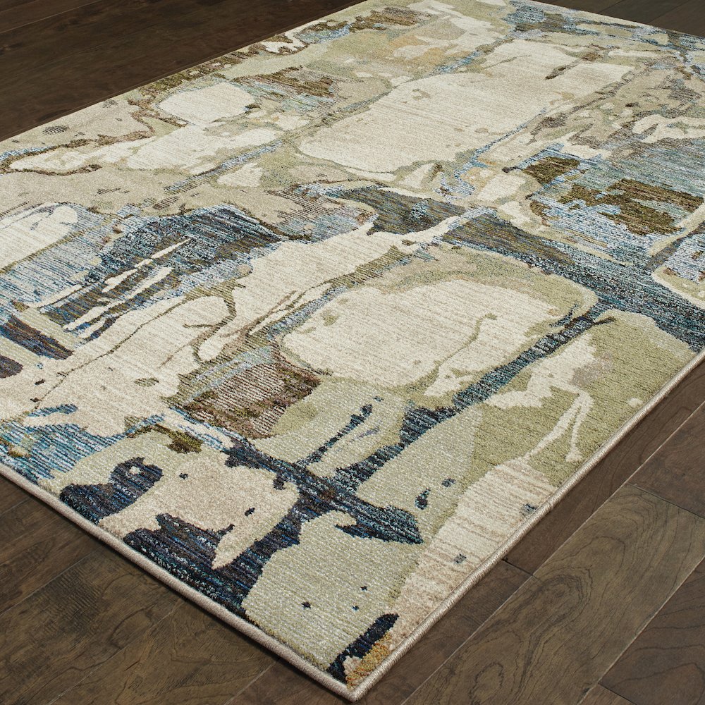 Evolution 8027A Blue/ Grey Indoor Area Rug - 8'6" x 11'7"