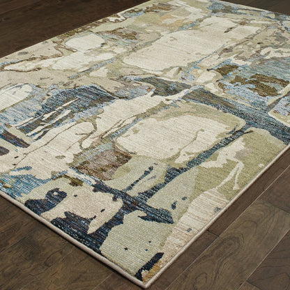 Evolution 8027A Blue/ Grey Indoor Area Rug - 10' x 13'2"