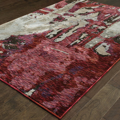 Evolution 8028B Red/ Beige Indoor Area Rug - 1'10" x 3'2"