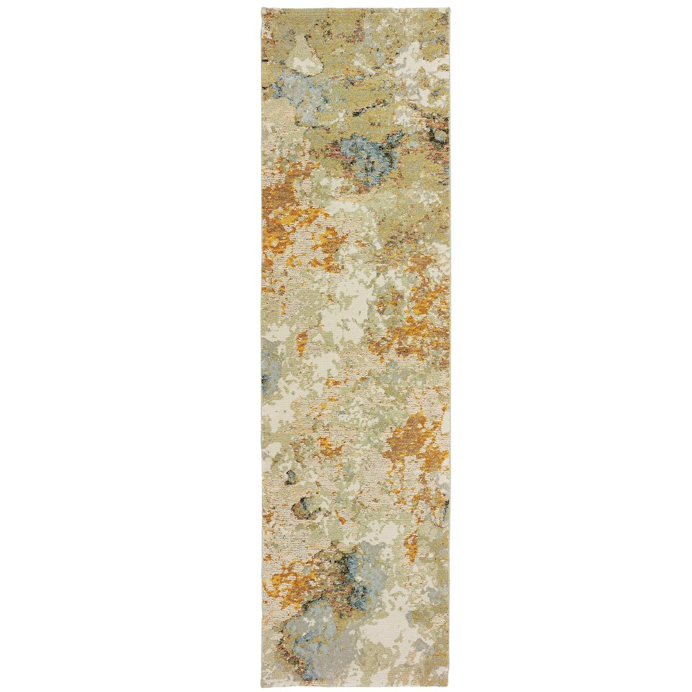 Evolution 8031B Gold/ Beige Indoor Area Rug - 2'6" x 12'