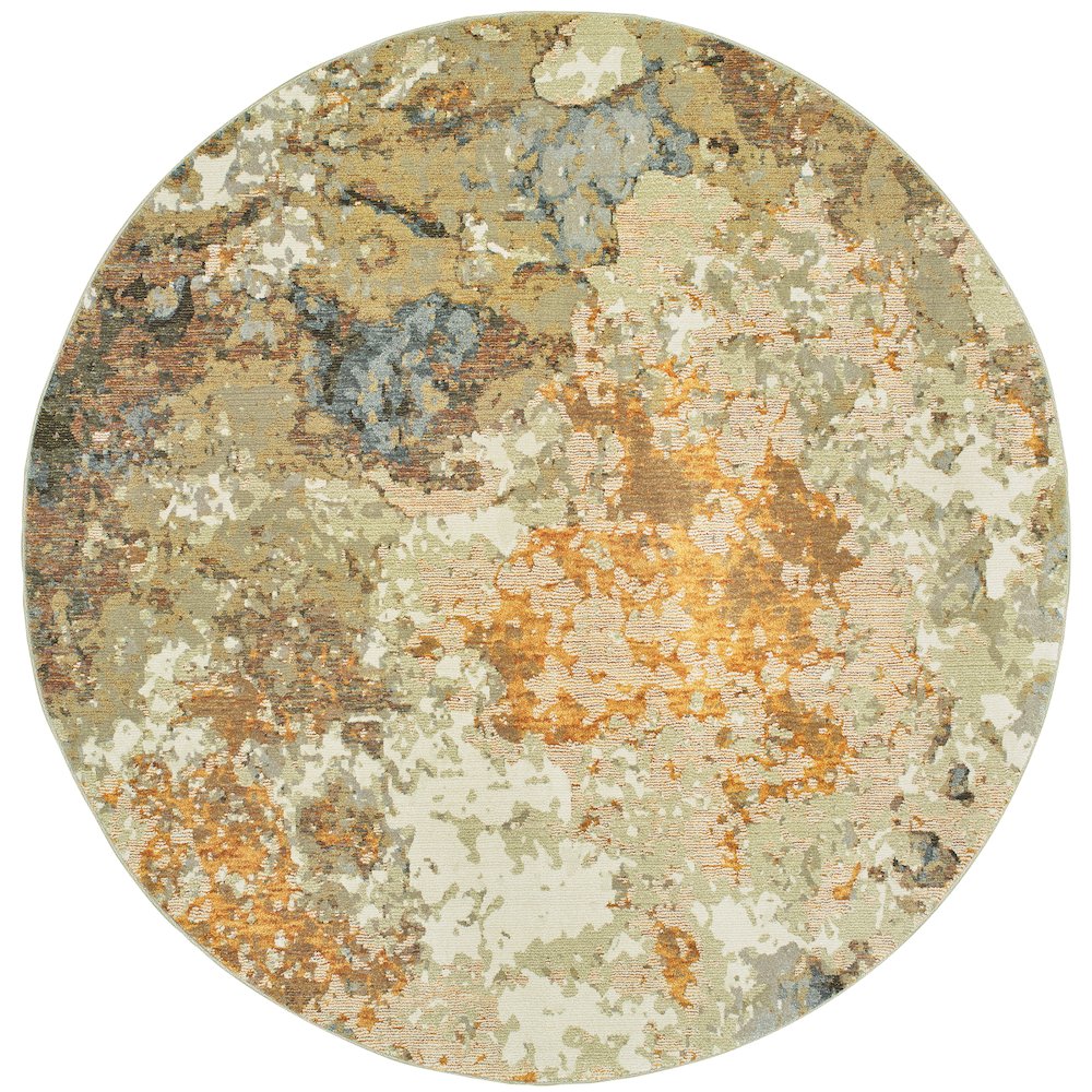 Evolution 8031B Gold/ Beige Indoor Area Rug - 7'10" Round