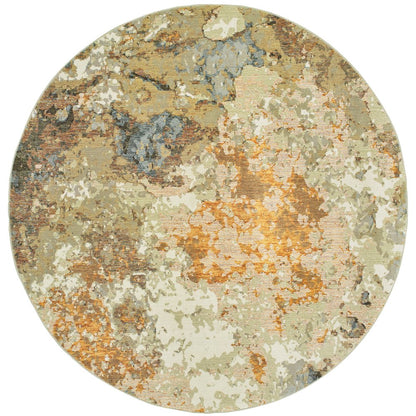 Evolution 8031B Gold/ Beige Indoor Area Rug - 7'10" Round