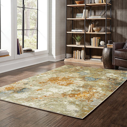Evolution 8031B Gold/ Beige Indoor Area Rug - 8'6" x 11'7"