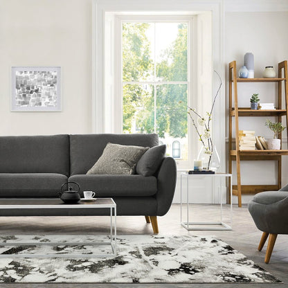 Evolution 8035B Charcoal/ White Indoor Area Rug - 5'3" x 7'3"