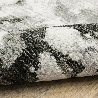 Evolution 8035B Charcoal/ White Indoor Area Rug - 6'7" x 9'6"