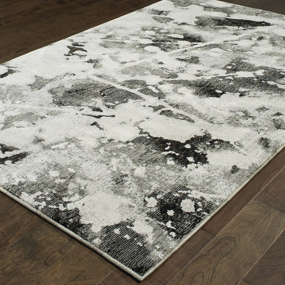 Evolution 8035B Charcoal/ White Indoor Area Rug - 7'10" x 10'10"