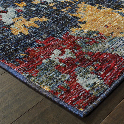 Evolution 8036C Blue/ Red Indoor Area Rug - 8'6" x 11'7"