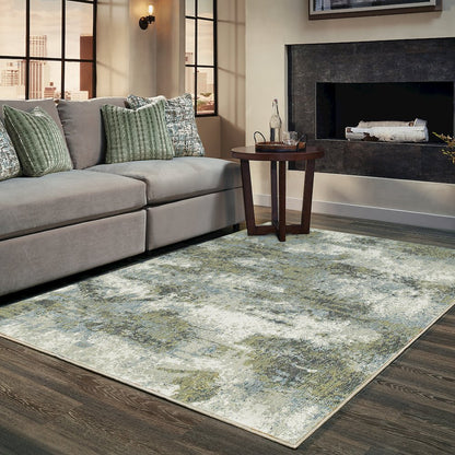 Evolution 8039E Blue/ Green Indoor Area Rug - 1'10" x 3'2"