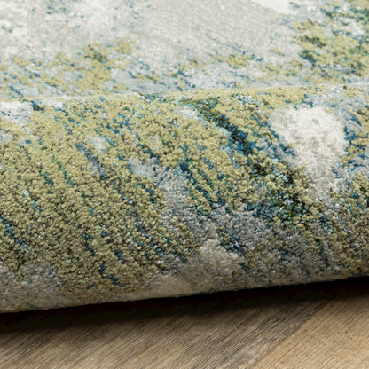 Evolution 8039E Blue/ Green Indoor Area Rug - 2'3" x 8'
