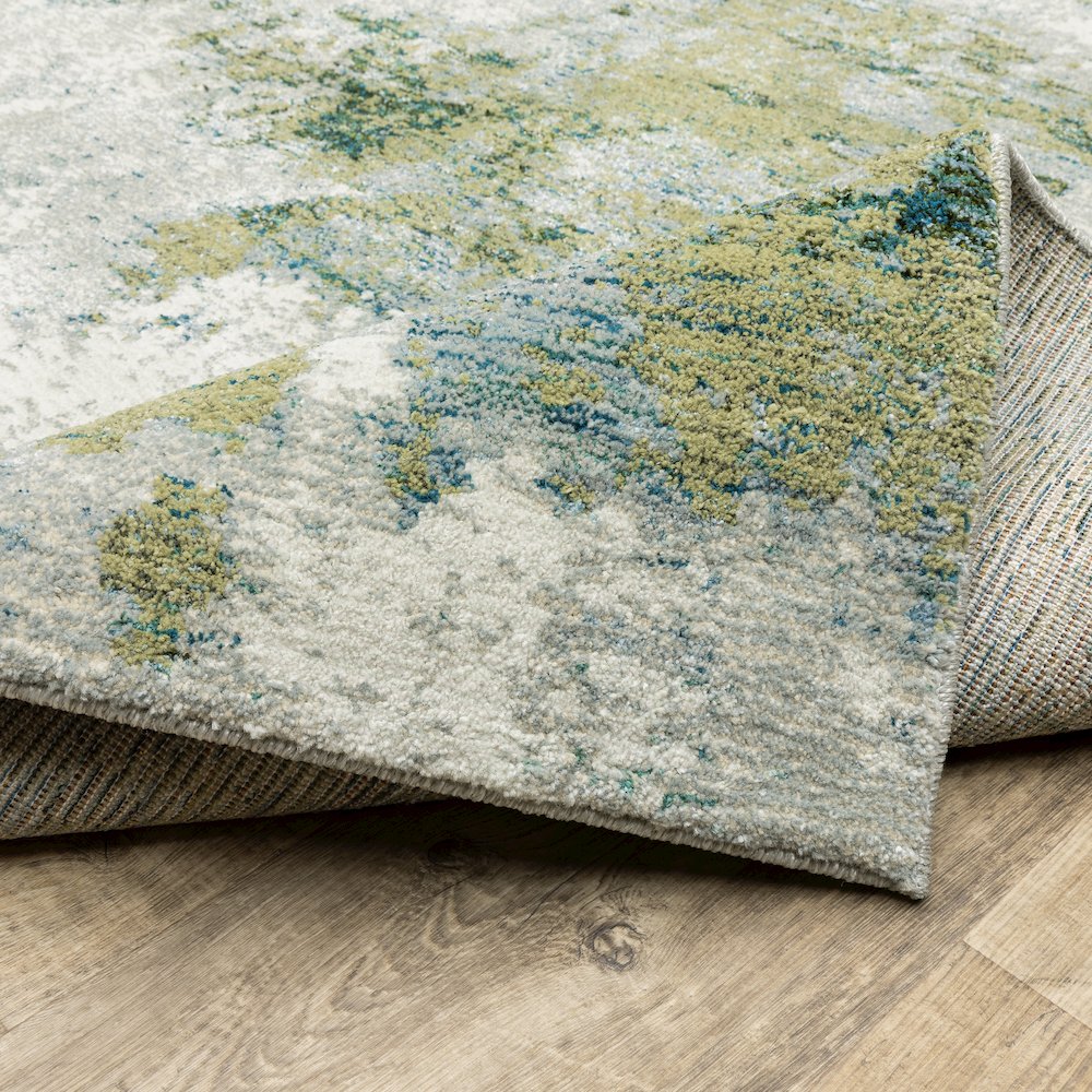 Evolution 8039E Blue/ Green Indoor Area Rug - 2'3" x 8'