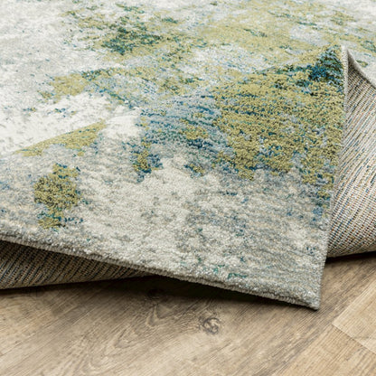 Evolution 8039E Blue/ Green Indoor Area Rug - 2'3" x 8'
