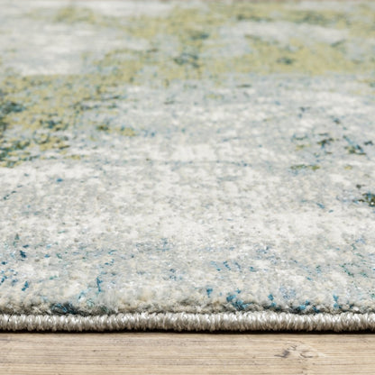 Evolution 8039E Blue/ Green Indoor Area Rug - 2'6" x 12'