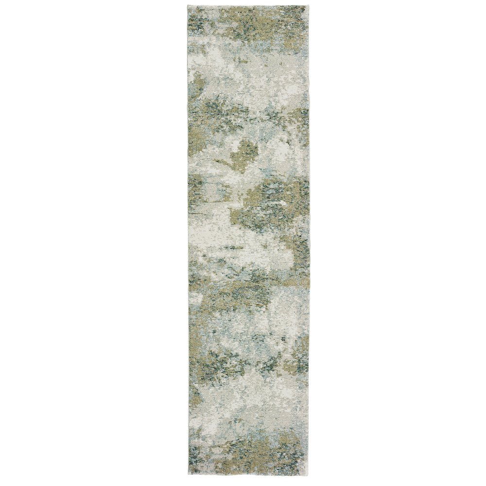 Evolution 8039E Blue/ Green Indoor Area Rug - 2'6" x 12'