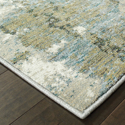 Evolution 8039E Blue/ Green Indoor Area Rug - 5'3" x 7'3"