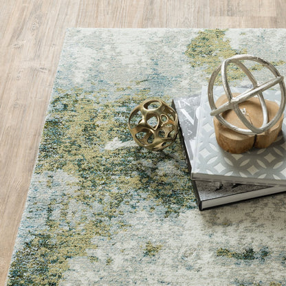 Evolution 8039E Blue/ Green Indoor Area Rug - 5'3" x 7'3"