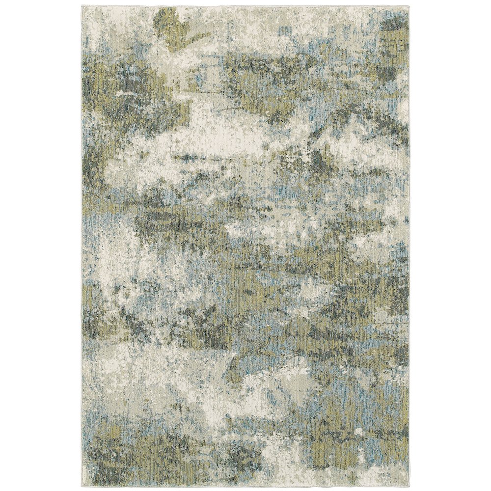 Evolution 8039E Blue/ Green Indoor Area Rug - 5'3" x 7'3"