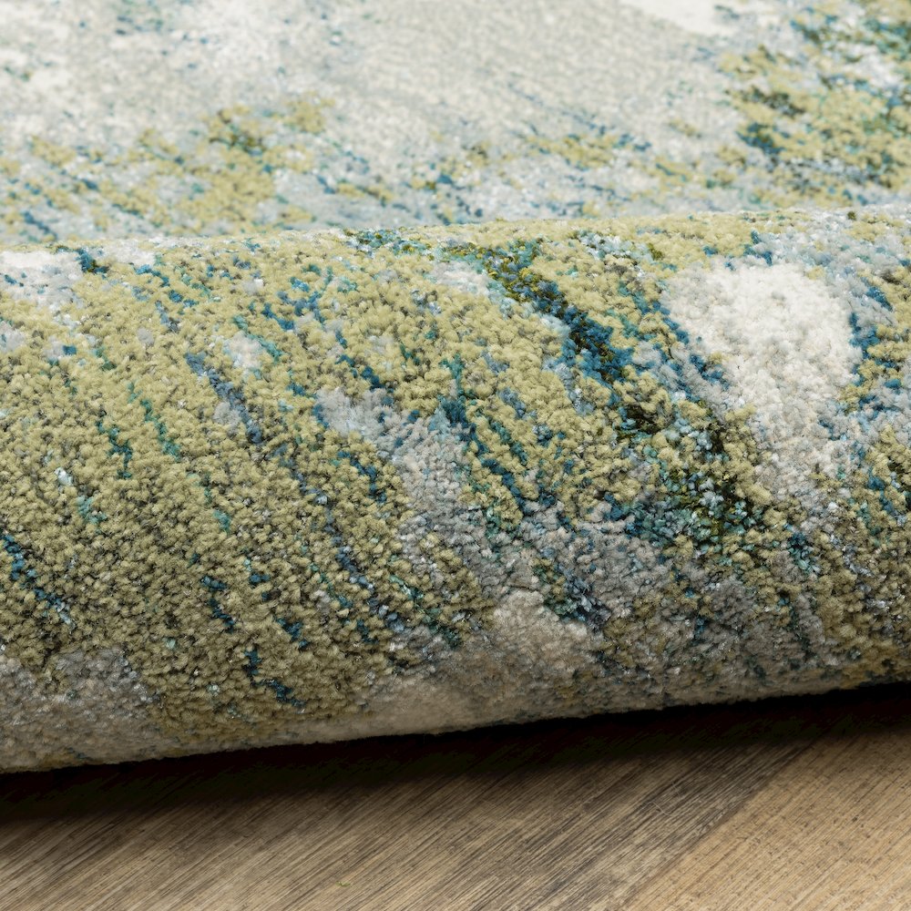 Evolution 8039E Blue/ Green Indoor Area Rug - 7'10" Round