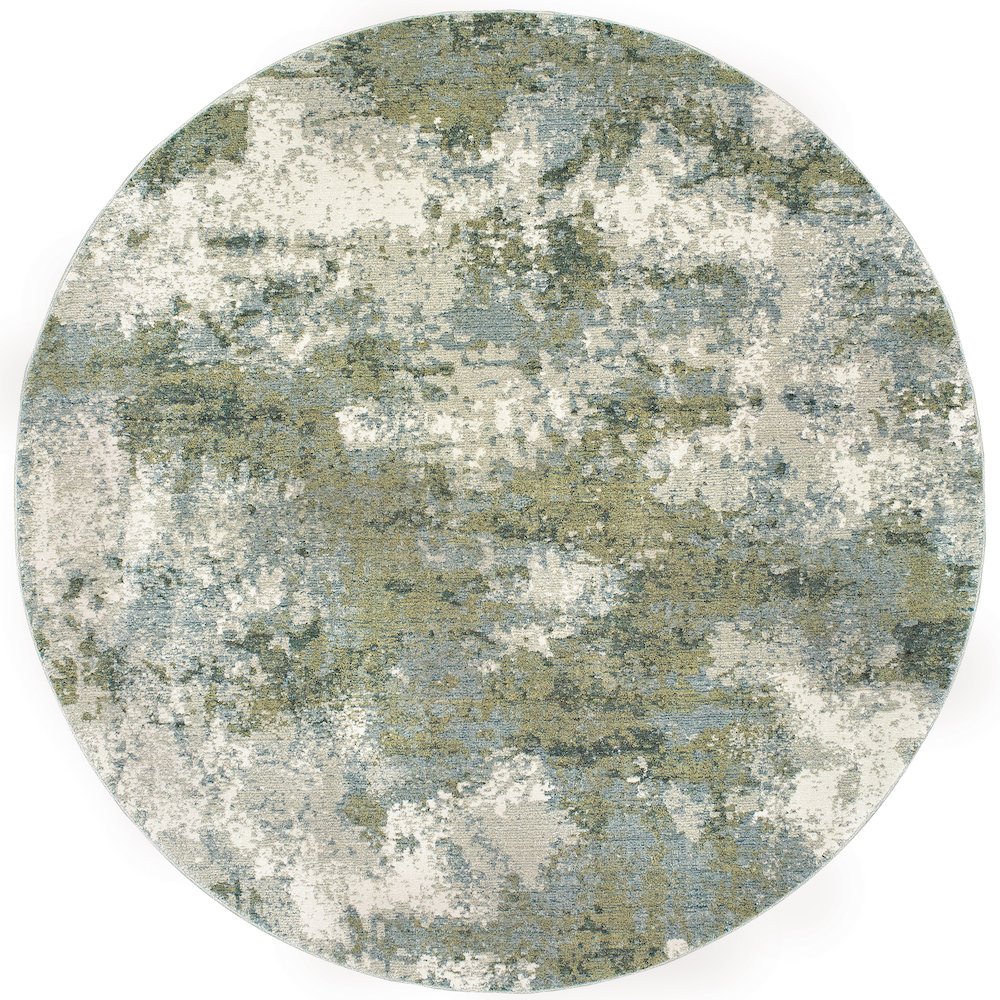 Evolution 8039E Blue/ Green Indoor Area Rug - 7'10" Round