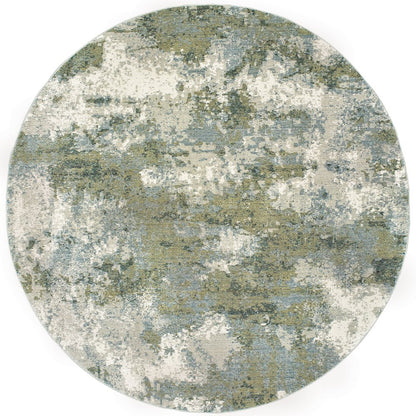 Evolution 8039E Blue/ Green Indoor Area Rug - 7'10" Round