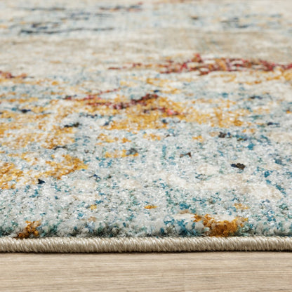 Evolution 8043K Beige/ Blue Indoor Area Rug - 1'10" x 3'2"