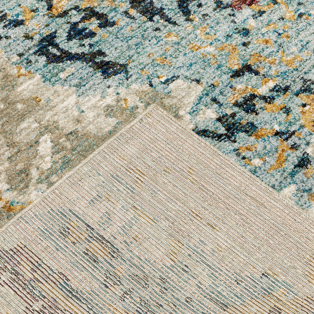 Evolution 8043K Beige/ Blue Indoor Area Rug - 6'7" x 9'6"