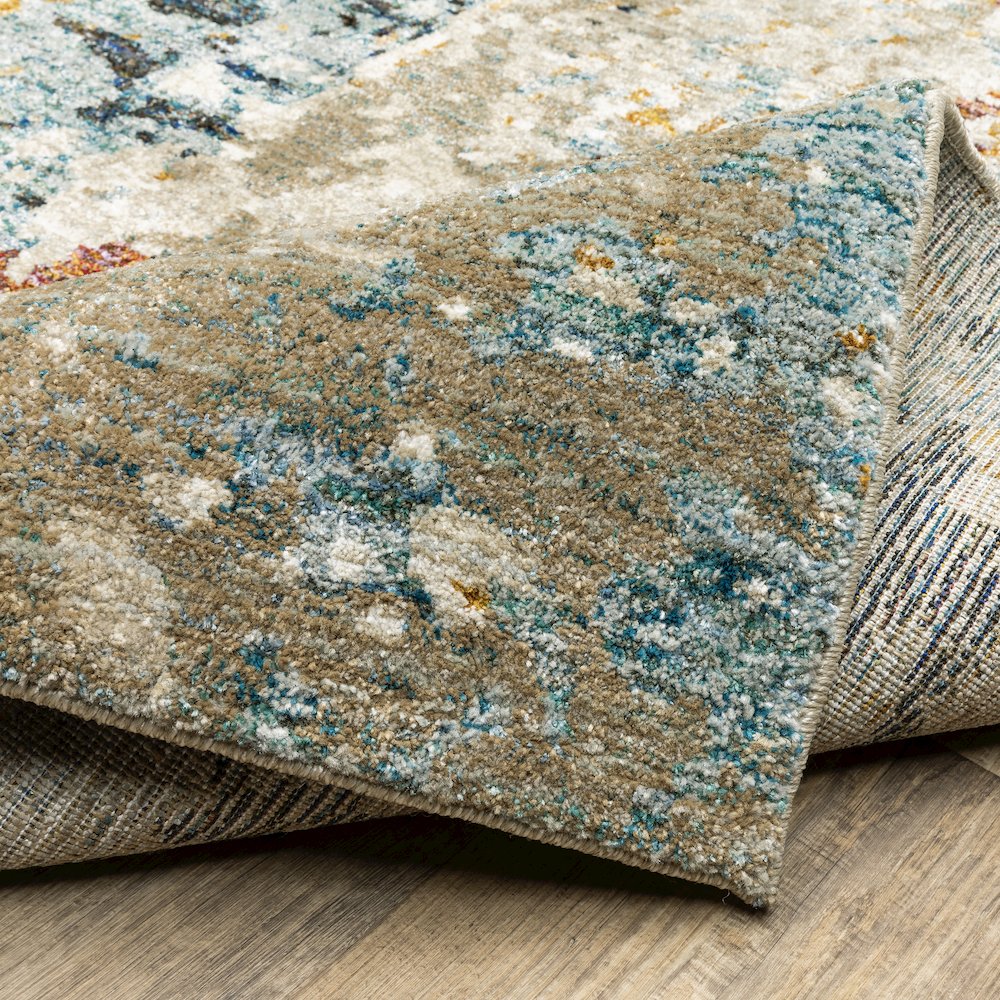 Evolution 8043K Beige/ Blue Indoor Area Rug - 6'7" x 9'6"