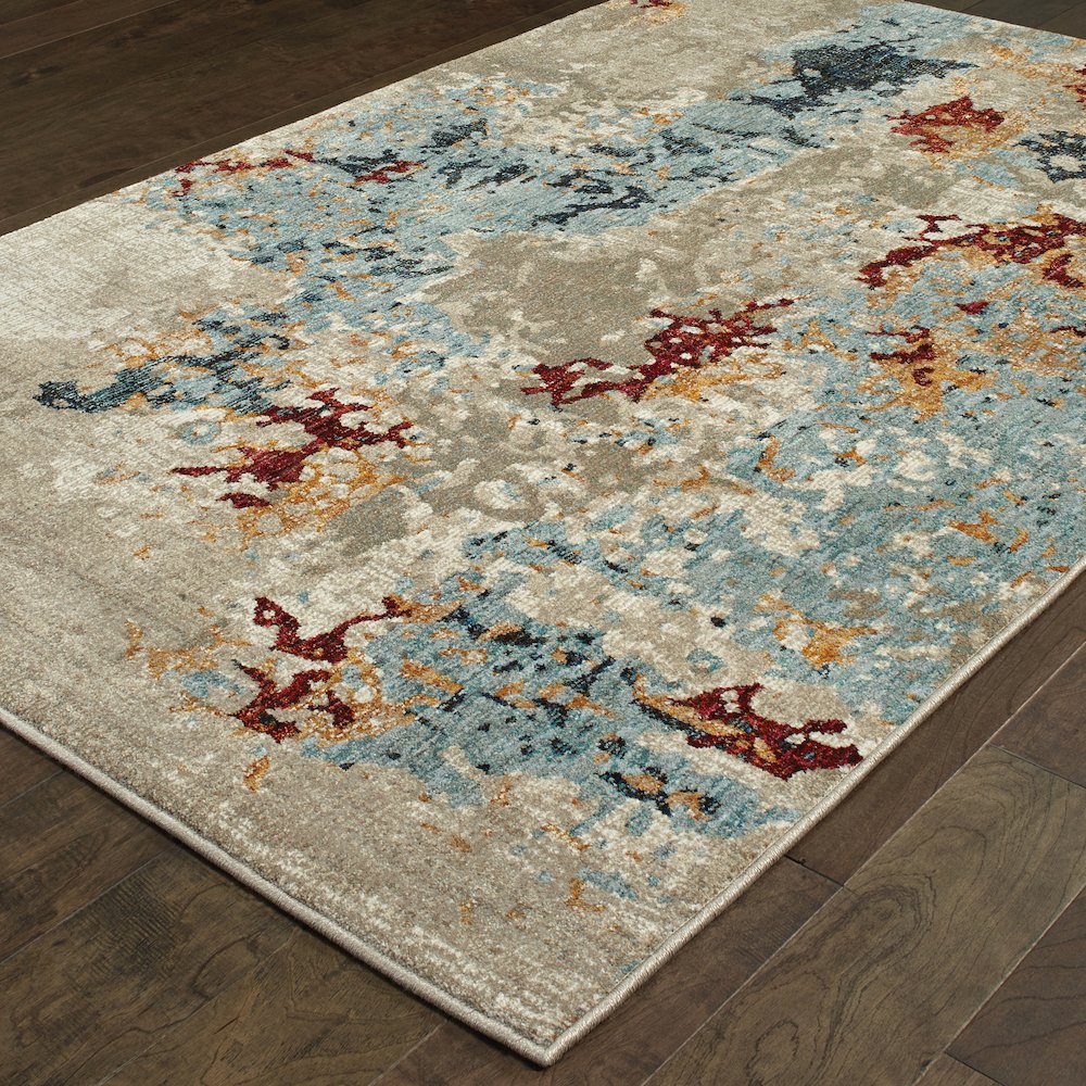 Evolution 8043K Beige/ Blue Indoor Area Rug - 8'6" x 11'7"