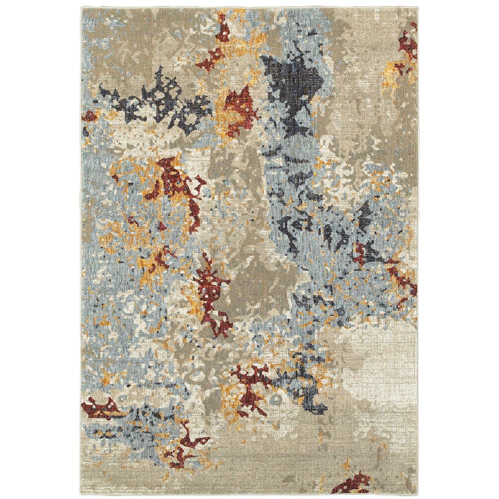 Evolution 8043K Beige/ Blue Indoor Area Rug - 8'6" x 11'7"
