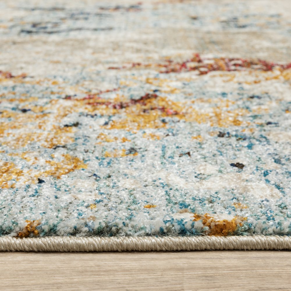 Evolution 8043K Beige/ Blue Indoor Area Rug - 8'6" x 11'7"