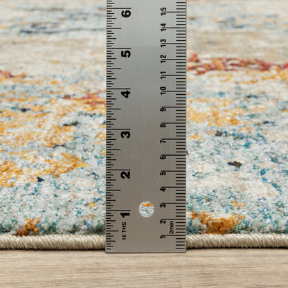Evolution 8043K Beige/ Blue Indoor Area Rug - 8'6" x 11'7"