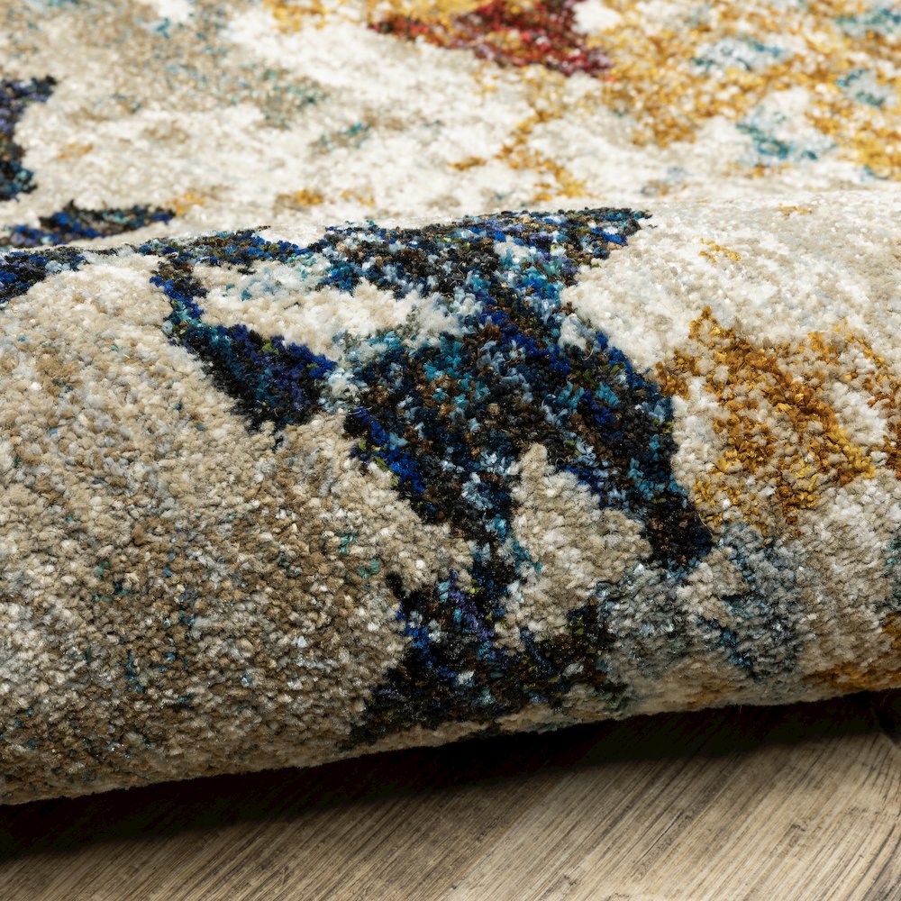 Evolution 8043K Beige/ Blue Indoor Area Rug - 8'6" x 11'7"