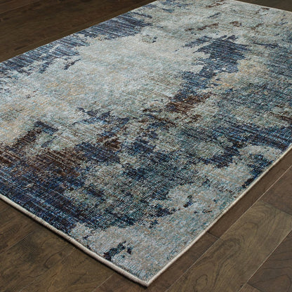Evolution 8049B Navy/ Blue Indoor Area Rug - 7'10" x 10'10"