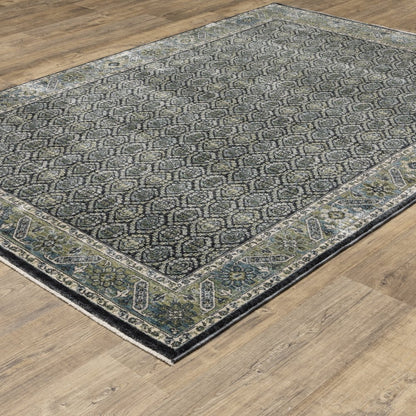 Eliana ELI01 Blue/ Green Indoor Area Rug - 9'10" x 12'10"