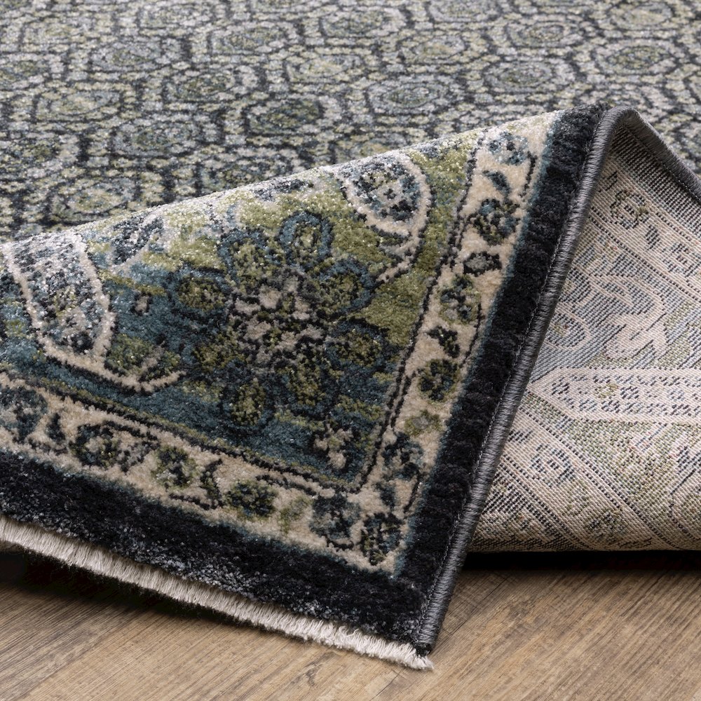 Eliana ELI01 Blue/ Green Indoor Area Rug - 9'10" x 12'10"