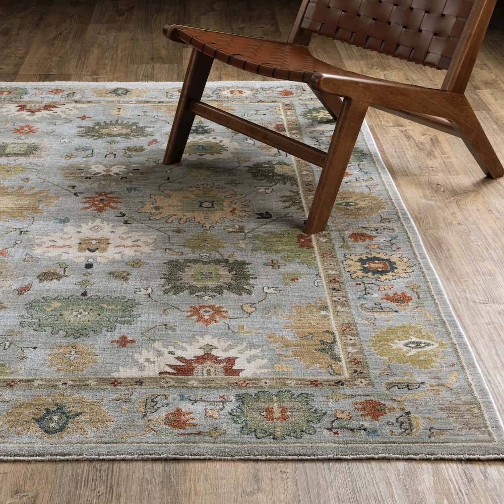 Eliana ELI03 Blue/ Multi Indoor Area Rug - 3'3" x 5'