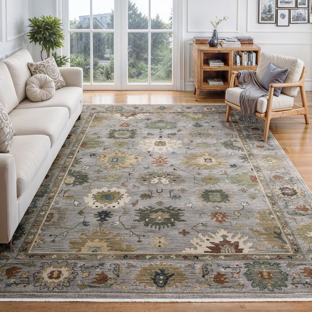 Eliana ELI03 Blue/ Multi Indoor Area Rug - 9'10" x 12'10"