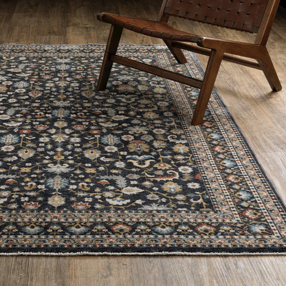 Eliana ELI04 Blue/ Multi Indoor Area Rug - 5'3" x 7'6"