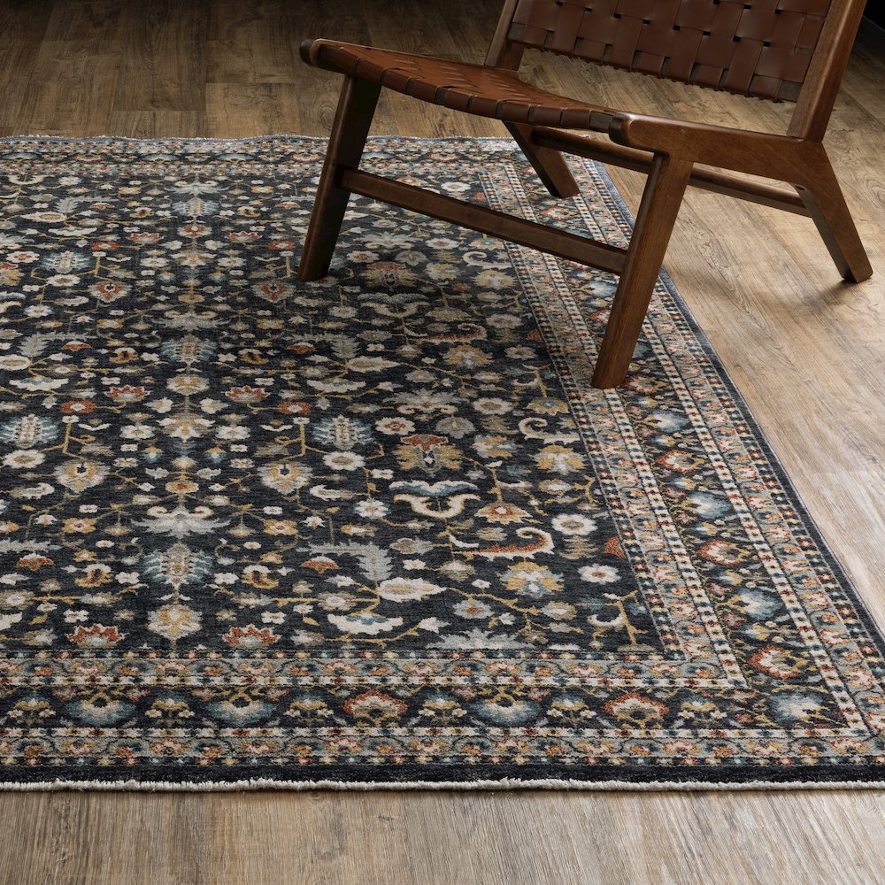 Eliana ELI04 Blue/ Multi Indoor Area Rug - 6'7" x 9'6"