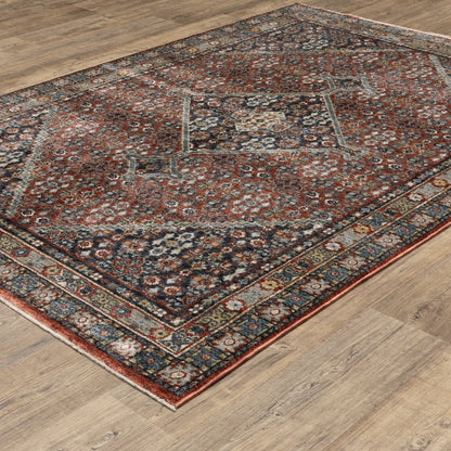 Eliana ELI06 Red/ Multi Indoor Area Rug - 2'3" x 7'6"