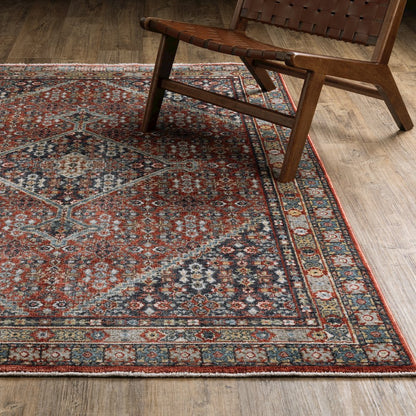 Eliana ELI06 Red/ Multi Indoor Area Rug - 3'3" x 5'