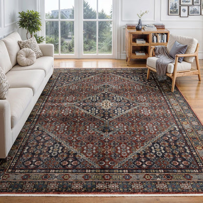 Eliana ELI06 Red/ Multi Indoor Area Rug - 3'3" x 5'