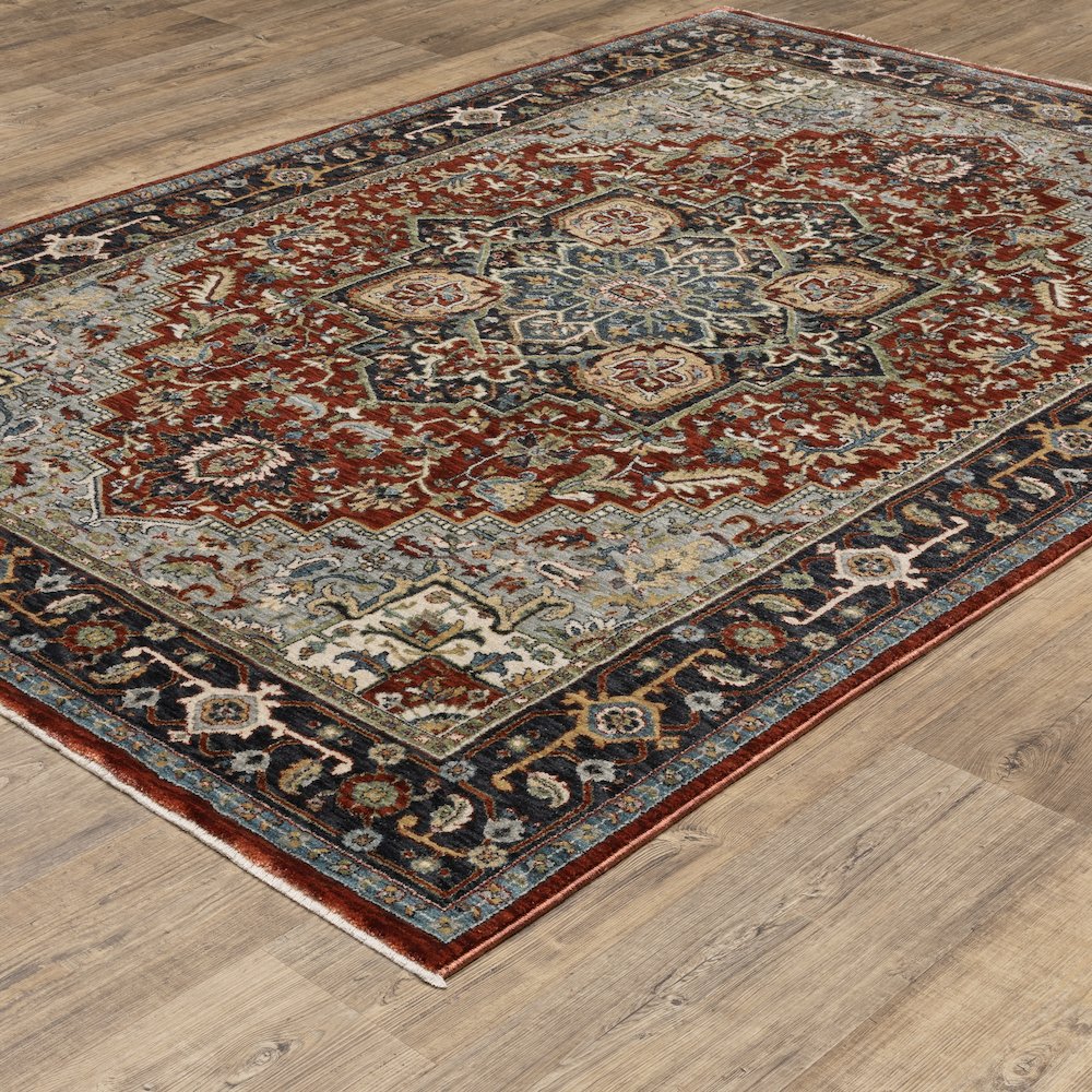 Eliana ELI11 Red/ Blue Indoor Area Rug - 7'10" x 10'10"