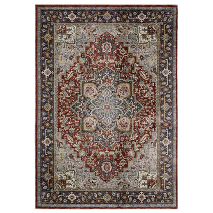 Eliana ELI11 Red/ Blue Indoor Area Rug - 7'10" x 10'10"
