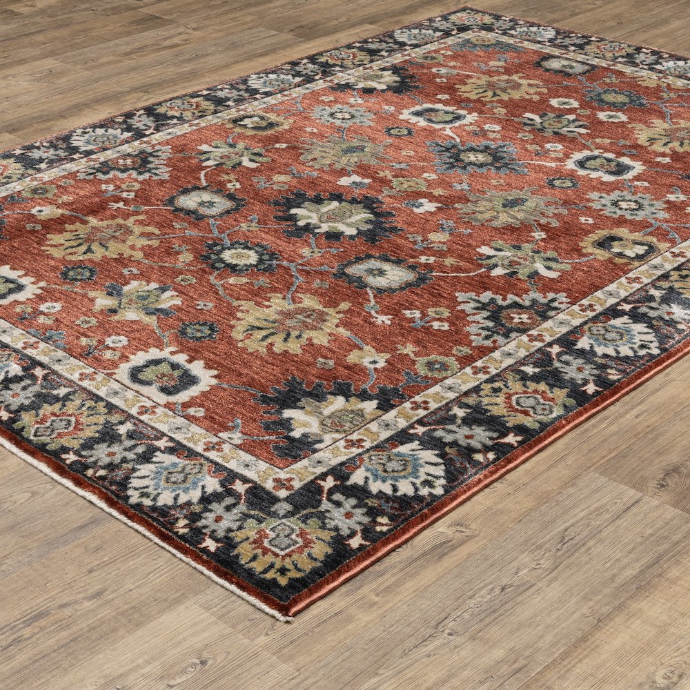 Eliana ELI12 Rust Red/ Blue Indoor Area Rug - 7'10" x 10'10"