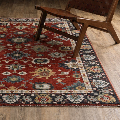 Eliana ELI12 Rust Red/ Blue Indoor Area Rug - 7'10" x 10'10"