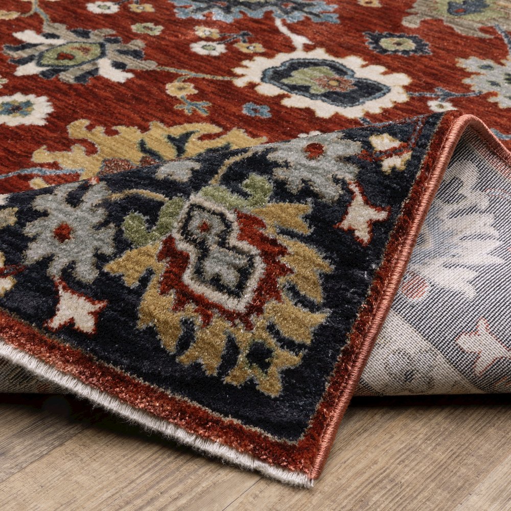 Eliana ELI12 Rust Red/ Blue Indoor Area Rug - 7'10" x 10'10"