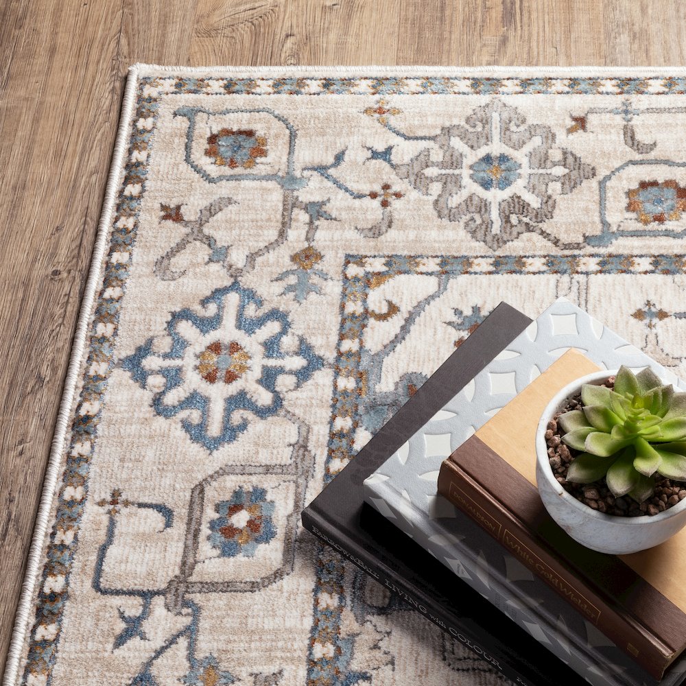 Ellington ELL10 Ivory/ Blue Indoor Area Rug - 7'10" x 10'10"