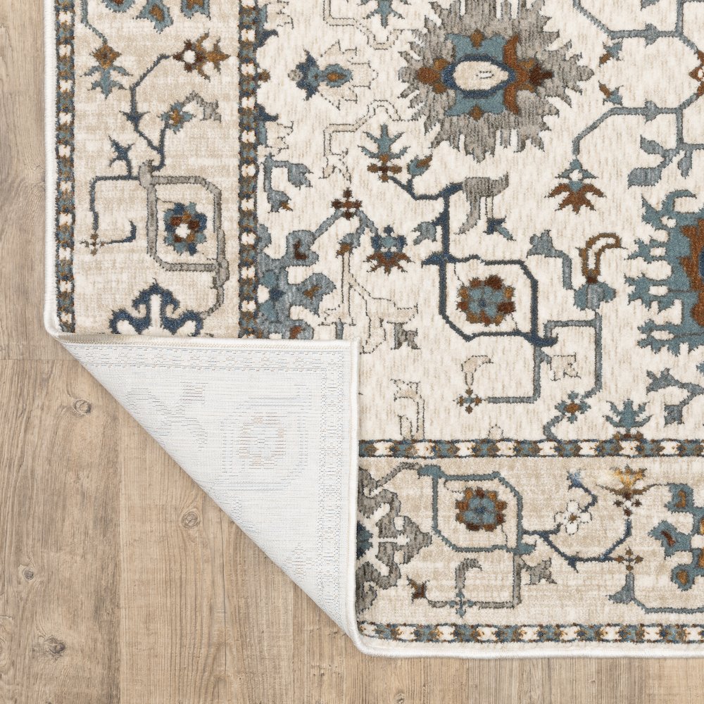 Ellington ELL10 Ivory/ Blue Indoor Area Rug - 7'10" x 10'10"